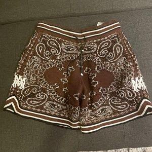 Brown Amiri knit shorts